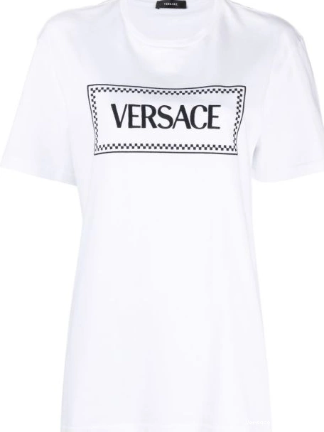 '90s Versace Vintage Women T-shirt logo-embroidered 0715